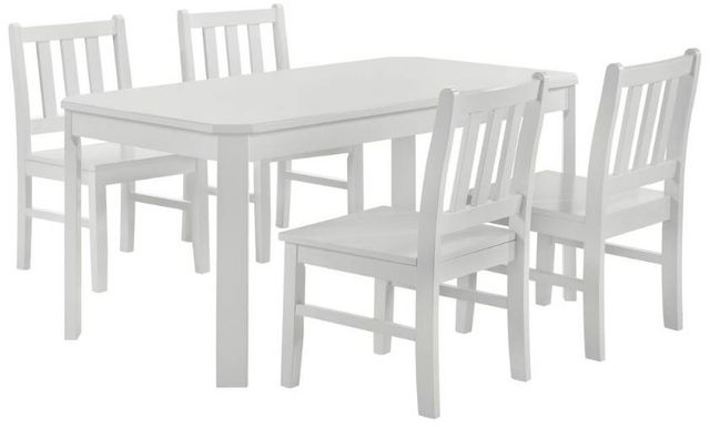 Elements International Travis 5-Piece White Youth Dining Set-0