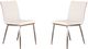Armen Living Cafe 2-Piece Brushed Stainless Steel/Walnut/White Side Chair Set-0