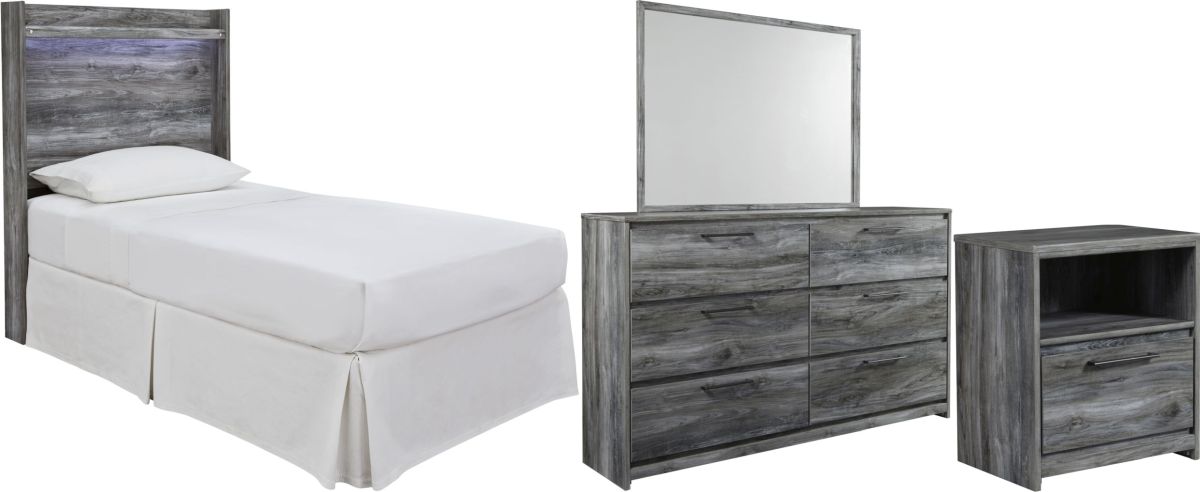 Signature Design by Ashley® Baystorm 4-Piece Gray Twin Panel