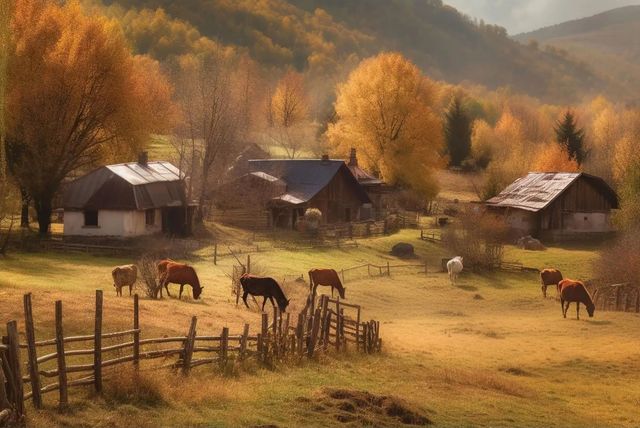 Classy Living Contemplative Autumn Countryside Harmony Wall Art-0