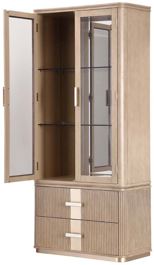 Michael Amini® West Kensington Sea Salt Caramel Display Cabinet-3