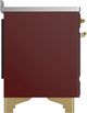 Ilve® Majestic III 48" Burgundy Pro Style Induction Range with Triple Glass Door and Brass Trim-3