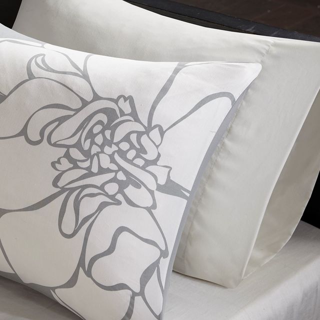 Olliix by Madison Park 6 Piece Grey/Blush Full/Queen Lola Printed Duvet Cover Set-3