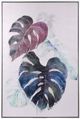 Stylecraft Botanical Leaves Black/Dark Blue/Light Green/Purple Wall Art-0