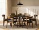 International Furniture Direct Silver Brown Round Dining Table with Resin River-1