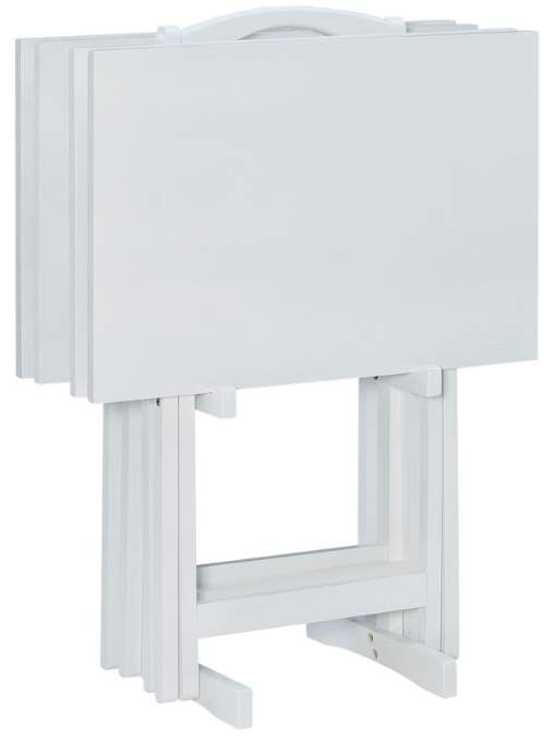 Powell® Barton Taneli 4-Piece White Tray Table Set -0