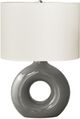 Monarch Specialties Inc. Grey Ceramic Table Lamp with Ivory Shade-0