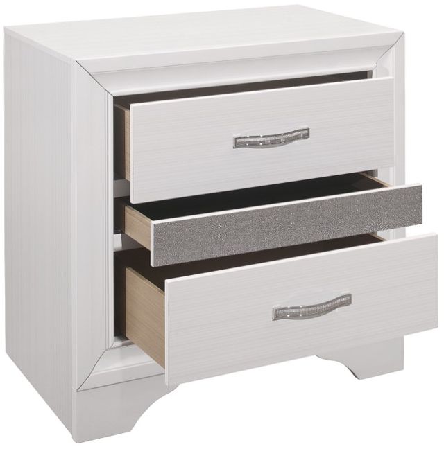 Homelegance® Luster Silver Glitter/White Nightstand-3