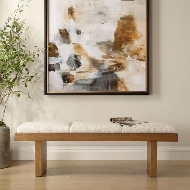 Uttermost® Haden Ivory Upholstery Bench-2