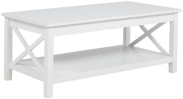Coaster® Skyview White Rectangular Lift Top Coffee Table-0