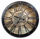 YHD Venetian Woodgrain Black/Brown Wall Gear Clock-0