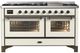 Ilve® Majestic III 60" Antique White Pro Style Dual Fuel Natural Gas Range with Triple Glass Door and Burnished Trim-0