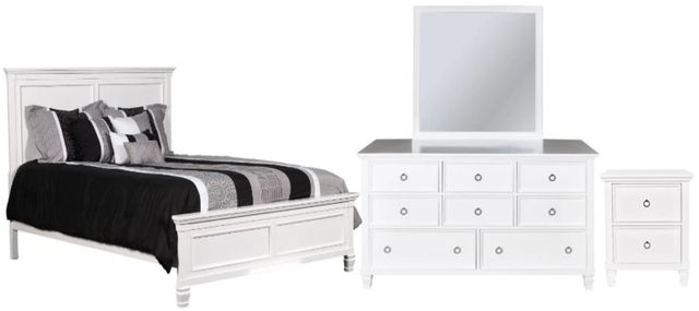 New Classic® Home Furnishings Tamarack 4-Piece White Queen Panel Bedroom Set-0