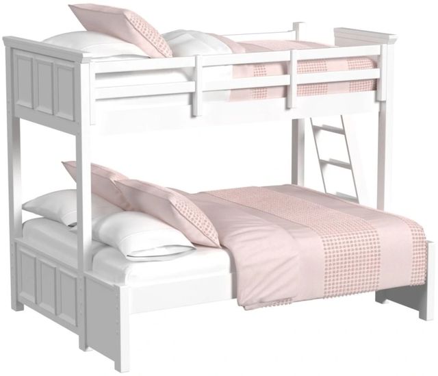 Elements International Hampton Kids White Youth Twin/Full Loft Bed with Ladder-0