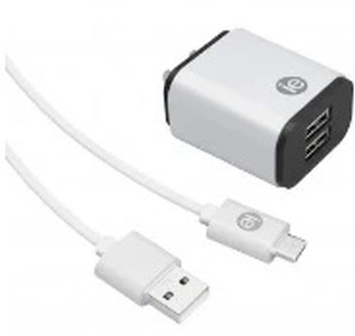 4ft 2.4-Amp Dual-USB Wall Charger with USB-A to USB-C Cable-0