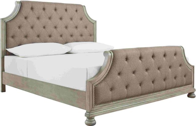 Benchcraft® Falkhurst 5-Piece Gray/Brown Queen Panel Bed Set-1