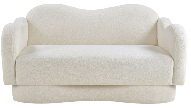 Meridian Furniture Bloom Cream Teddy Fabric Loveseat-1
