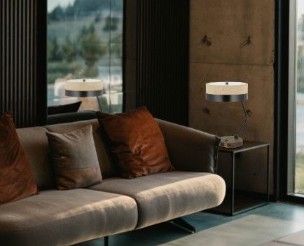 Cal® Lighting & Accessories Parson Black/Brown Desk Lamp-1