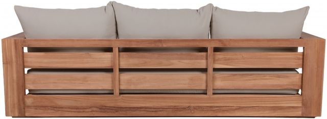 Meridian Furniture Tulum Gray Fabric/Teak Outdoor Sofa-1