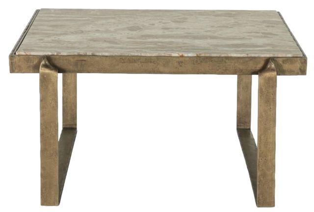 Home Trends & Design Argos Beige Coffee Table with Antique Brass Base-1