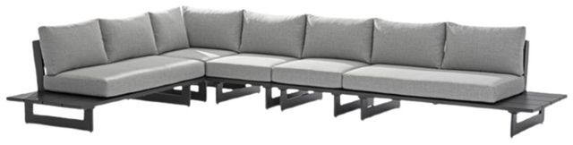 Meridian Furniture Maldives 2-Piece Dark Gray/Gray Aluminum/Fabric 102" Outdoor Modular Sectional-0