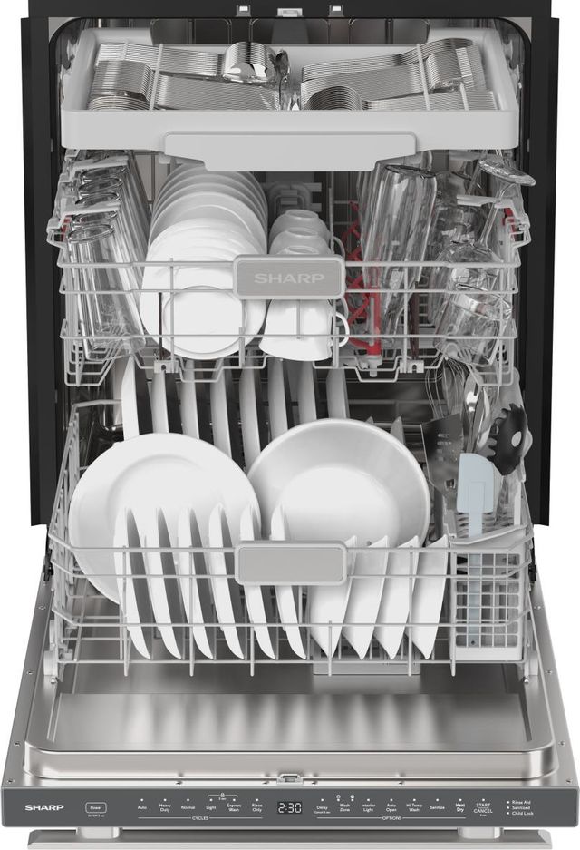 Sharp® 24" Stainless Steel 44dB Top Control Dishwasher with Auto Door Open-1
