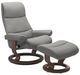 Stressless® by Ekornes® Customizable View Medium Manual Recliner and Ottoman with Classic Base-0