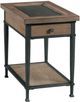 Hammary® Austin Antiqued Medium Brown Chairside Table with Hammered Bronze Frame-0