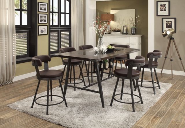 Homelegance® Appert Brown/Dark Gray Swivel Counter Height Chair-1