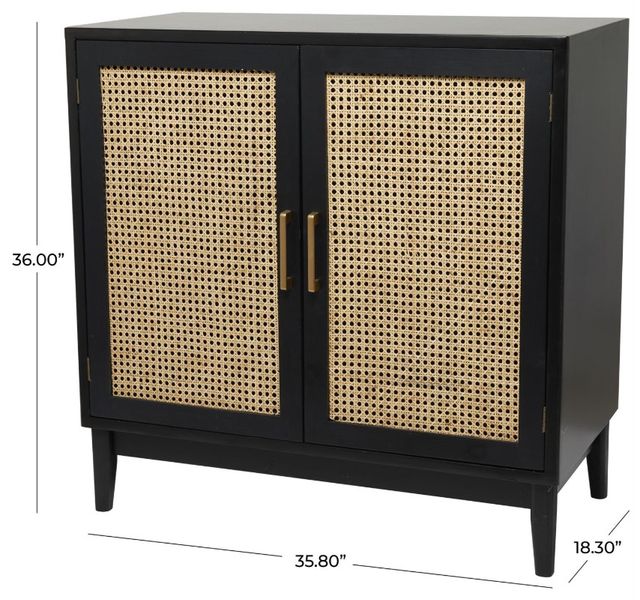 Deco Marche Black 2-Door Wooden Cabinet-3