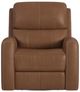 Flexsteel® Linden Caramel Power Swivel Gliding Recliner with Power Headrest, Lumbar, Heat and Massage-2