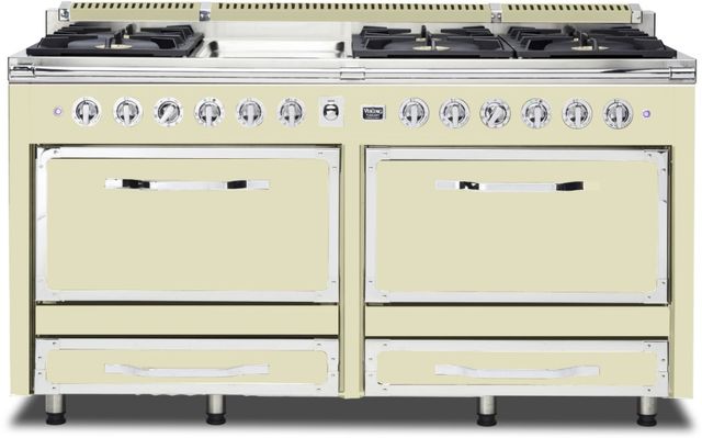 Viking® Tuscany 66" Vanilla Cream Dual Fuel Pro-Style Dual Fuel Natural Gas Range-0