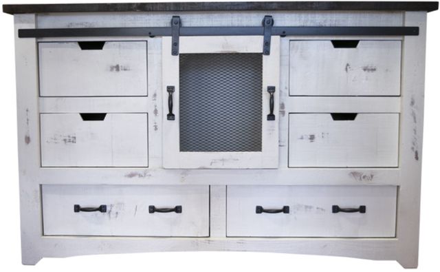 American Wholesale Furniture Mesh 3-Piece Nero White/Rodeo Queen Panel Bedroom Set-2
