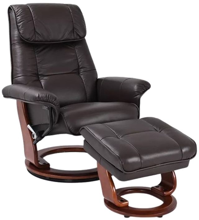 BenchMaster Euro Line Ventura II Kona Brown Chair and Ottoman Set-0