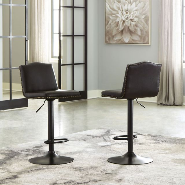 Signature Design by Ashley® Gaddison Black/Brown Swivel Bar Stool-3