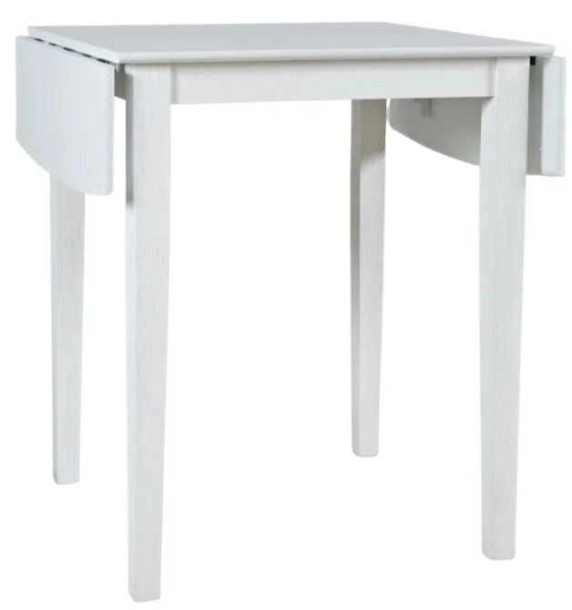 Jofran Inc. Eastern Tides 5-Piece Brushed White Counter Table Set with X Back Stools-2