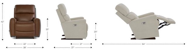 La-Z-Boy® Apollo Smoke Power Rocking Recliner with Headrest-3