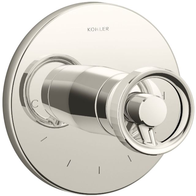 KOHLER® Components® MasterShower® Vibrant Polished Nickel Temperature Control Valve Trim with Industrial Handle-0