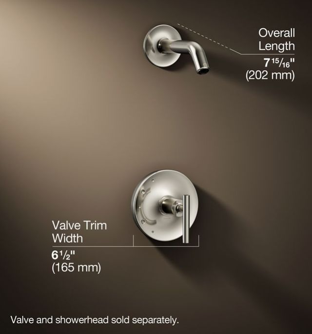 KOHLER® Purist® Rite-Temp® Vibrant Polished Nickel Shower Trim Kit with Lever Handle-2