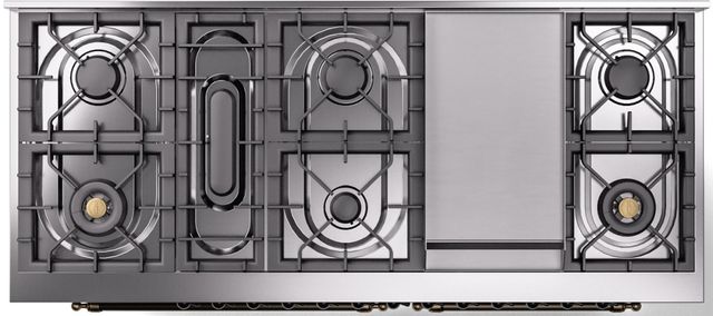 Ilve® Nostalgie II Series 60" Blue Grey Pro Style Dual Fuel Range-2