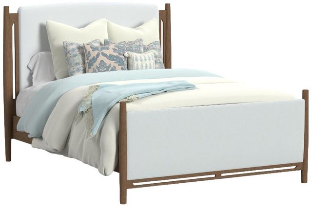 Flexsteel® Verona Brown Oak/Cream Queen Upholstered Panel Bed-0