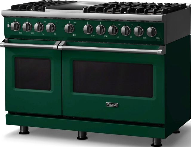 Viking® 5 Series 48" Ivy Pro Style Dual Fuel (NG) Range with Polished Chrome Trim-3