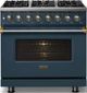 Viking® 5 Series 36" Squall Pro Style Dual Fuel (LP) Range with Brushed Brass Trim-2