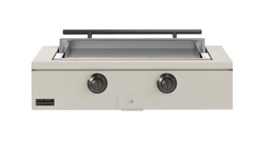 Caliber™ Rockwell Social 42" Antique White Built-In Liquid Propane Outdoor Griddle with Pewter Hardware-0