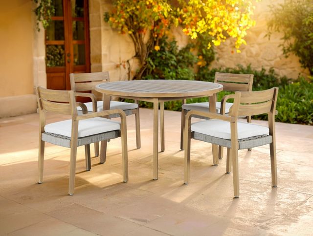 New Classic® Home Furnishings Arden Natural Wicker Outdoor Patio Dining Table-1