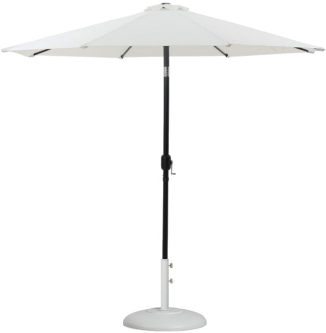 Meridian Furniture Fiji Matte Black/Matte White/White Aluminum Outdoor Patio Umbrella and Round Base-0