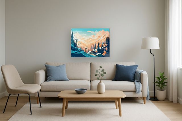 Classy Living Powder Peak Morning Ride Wall Art-1