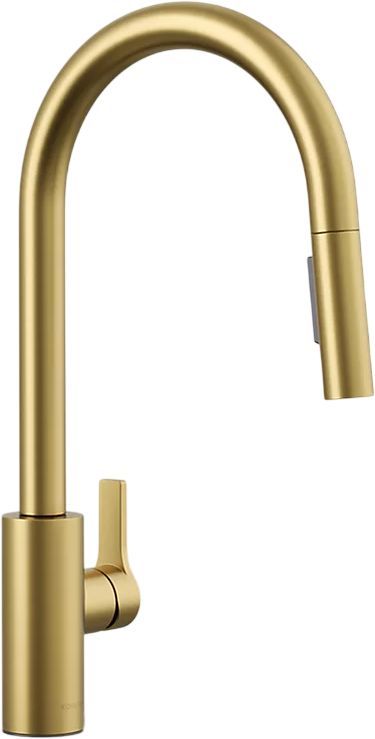 KOHLER® Elate® Vibrant Brushed Moderne Brass 17" Kitchen Sink Faucet with 2-Function Sprayhead-0