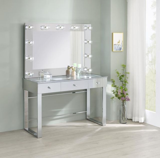 Coaster® Umbridge Glass Top Chrome Vanity with Lighting-3