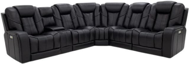 iPowr 6-Piece Black Power Reclining Sectional